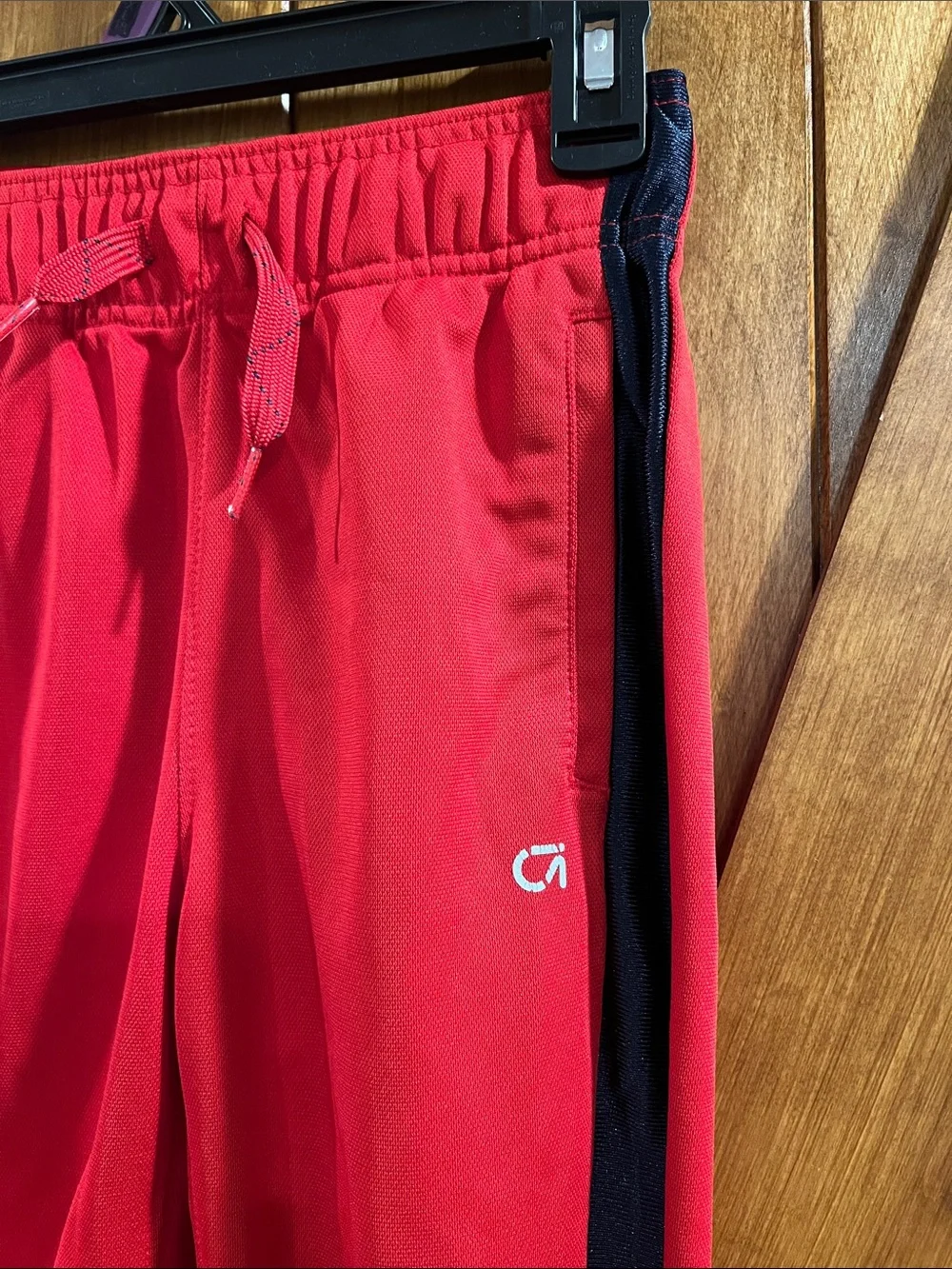 GAP Red Track Joggers with Navy Side Panels